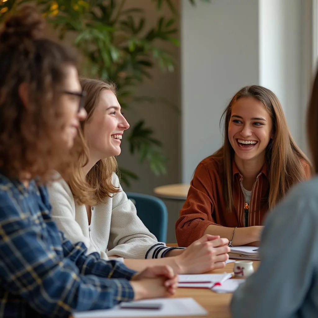 Gruppo di persone che interagisce positivamente